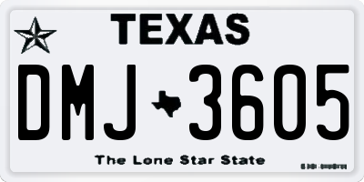 TX license plate DMJ3605