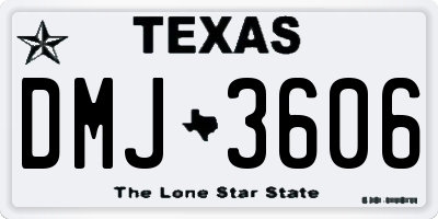 TX license plate DMJ3606