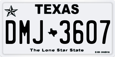 TX license plate DMJ3607