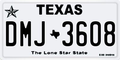 TX license plate DMJ3608