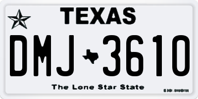 TX license plate DMJ3610