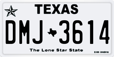 TX license plate DMJ3614