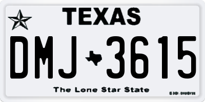 TX license plate DMJ3615