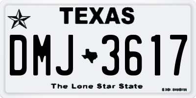 TX license plate DMJ3617