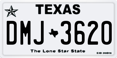 TX license plate DMJ3620