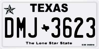 TX license plate DMJ3623