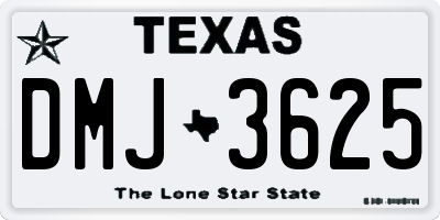 TX license plate DMJ3625