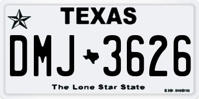 TX license plate DMJ3626