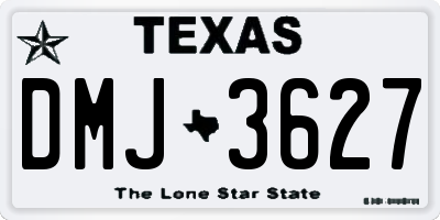 TX license plate DMJ3627
