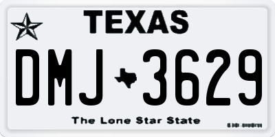 TX license plate DMJ3629