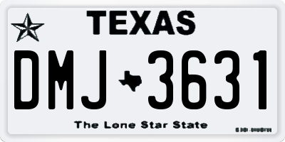 TX license plate DMJ3631