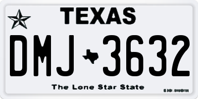 TX license plate DMJ3632