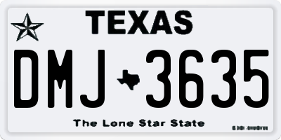 TX license plate DMJ3635