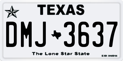TX license plate DMJ3637