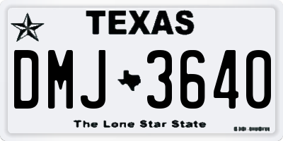 TX license plate DMJ3640