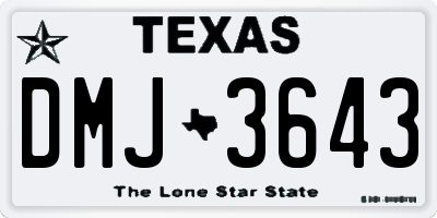 TX license plate DMJ3643