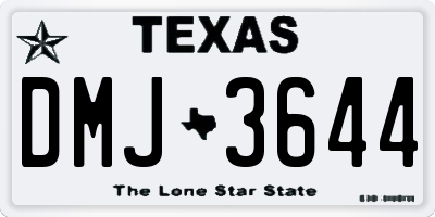 TX license plate DMJ3644