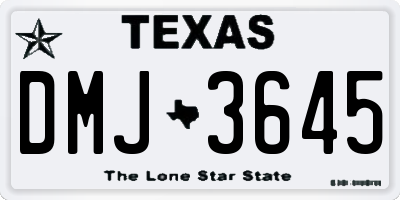 TX license plate DMJ3645