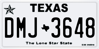 TX license plate DMJ3648