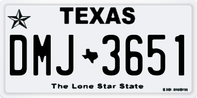 TX license plate DMJ3651