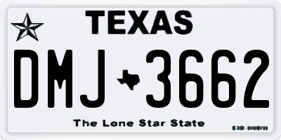TX license plate DMJ3662