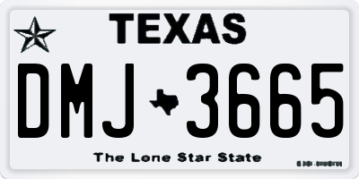 TX license plate DMJ3665