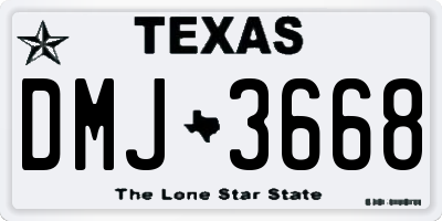 TX license plate DMJ3668
