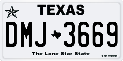 TX license plate DMJ3669