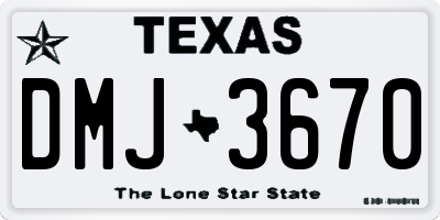 TX license plate DMJ3670