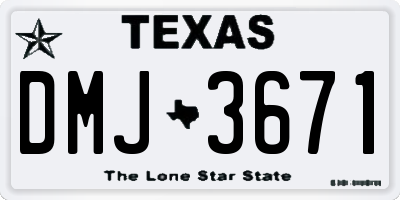 TX license plate DMJ3671