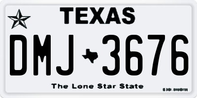 TX license plate DMJ3676