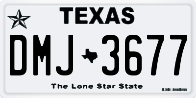 TX license plate DMJ3677