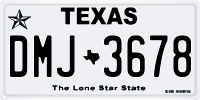 TX license plate DMJ3678