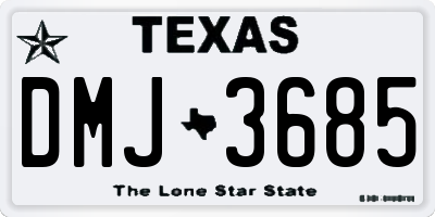 TX license plate DMJ3685
