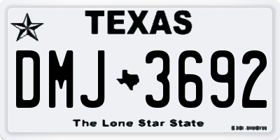 TX license plate DMJ3692