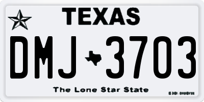 TX license plate DMJ3703