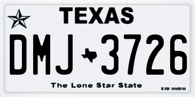 TX license plate DMJ3726