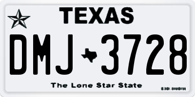 TX license plate DMJ3728