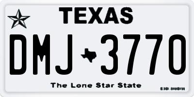TX license plate DMJ3770