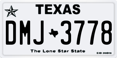 TX license plate DMJ3778