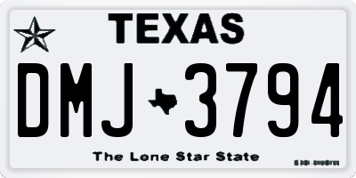 TX license plate DMJ3794