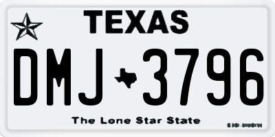 TX license plate DMJ3796