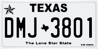 TX license plate DMJ3801