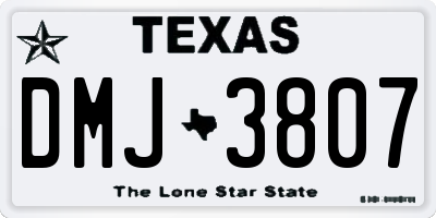 TX license plate DMJ3807