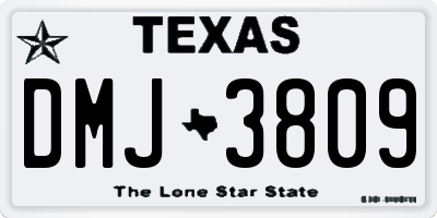 TX license plate DMJ3809