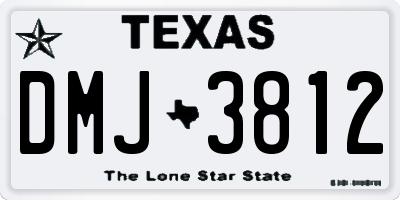 TX license plate DMJ3812