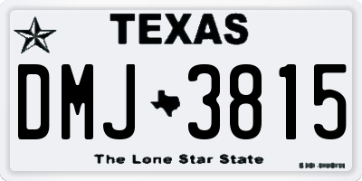 TX license plate DMJ3815