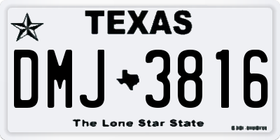 TX license plate DMJ3816