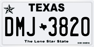 TX license plate DMJ3820