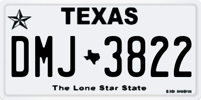 TX license plate DMJ3822